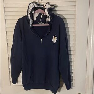 Disney Unisex Navy Zip-Up Sweatshirt Mickey Mouse Emblem Zip Stripe Hood